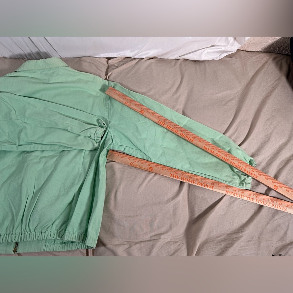 Vintage Polo Ralph Lauren Mint Green Large Full-Zip Harrington 90s USA Made RARE - Picture 15 of 16